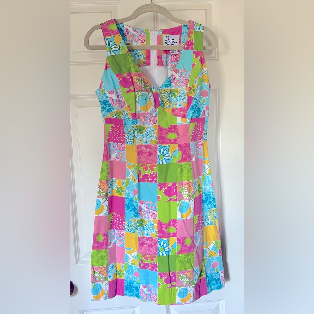 Lilly Pulizer Patchwork Sleeveless Dress. Vintage lightly worn.